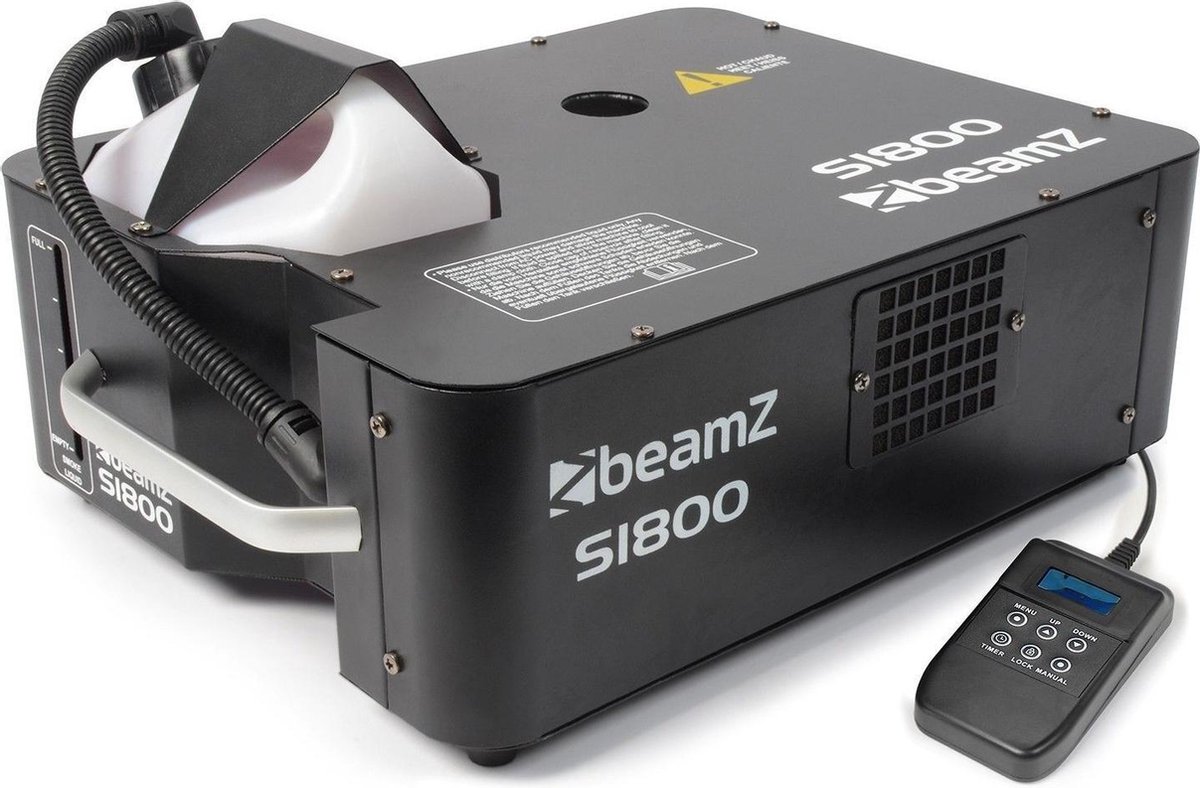Beamz S1800 verticaal rookmachine (CO2 effect) SIDE